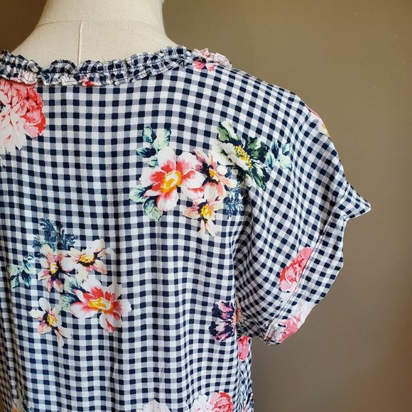 DR2 Daniel Rainn navy & white floral top M - Picture 7 of 13